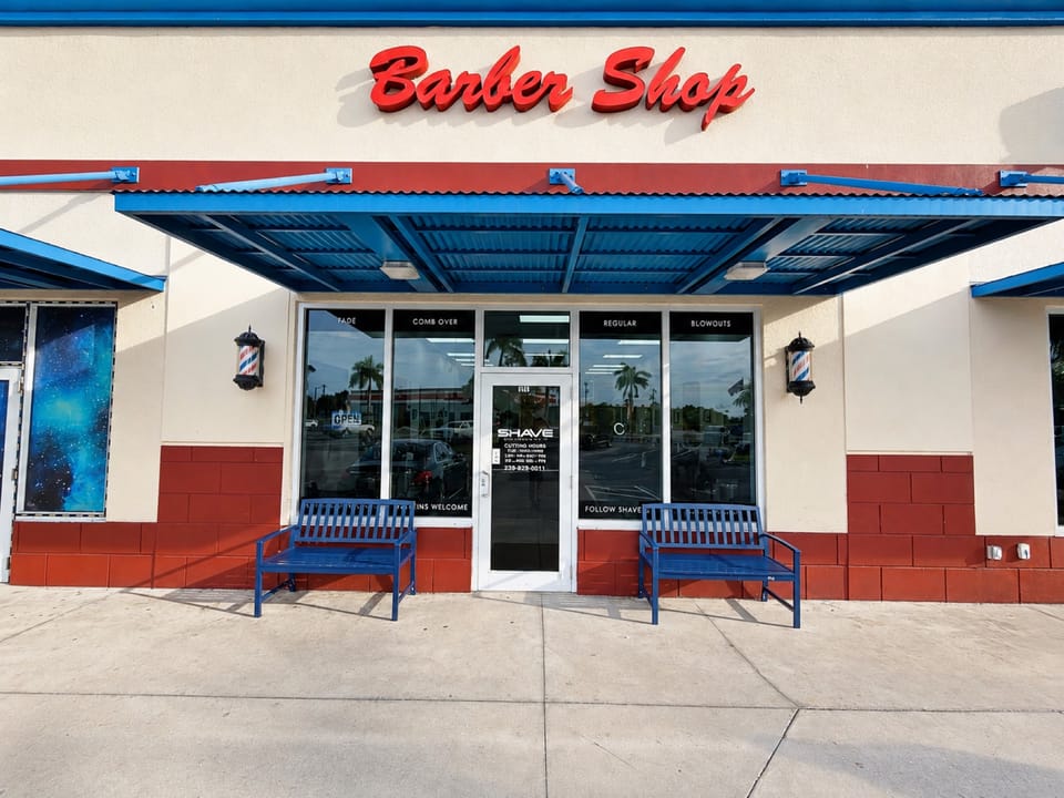 Front of Shave Barbershop on NE 2nd Pl in Cape Coral, FL