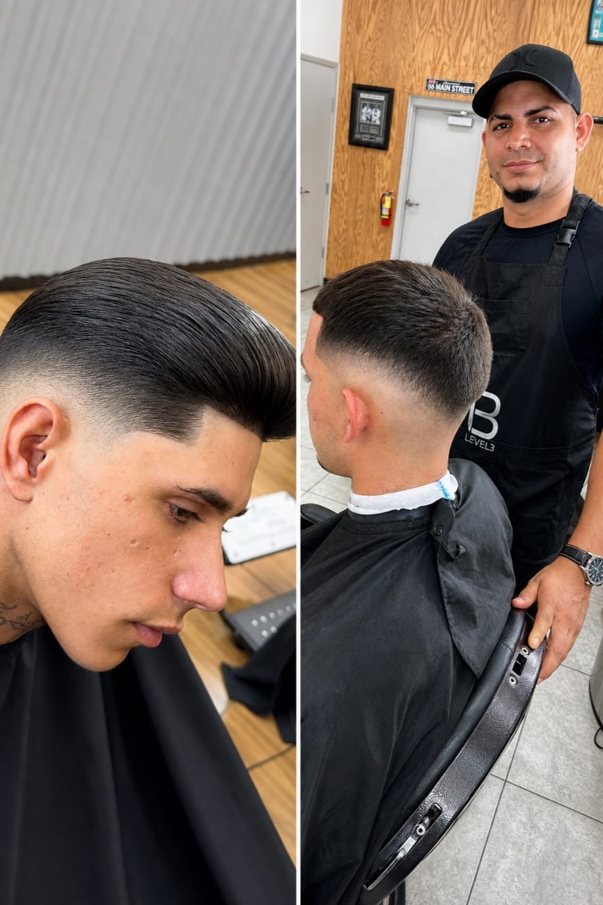 Cortes de pelo en proceso en Barbershop, Cape Coral, FL